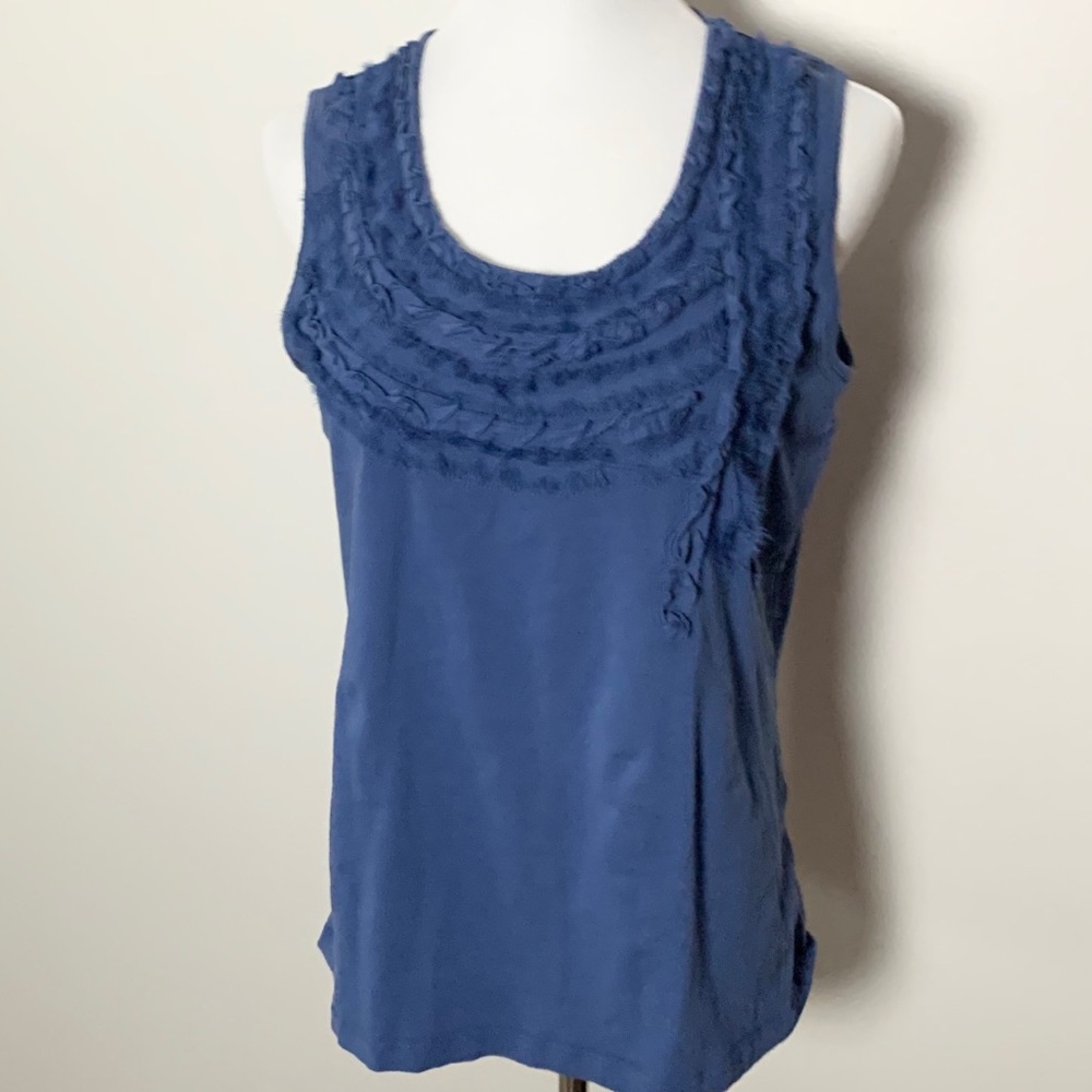 3/$20 Jones New York XL blue tank ripple detail